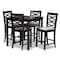 Baxton Studio Lanier Gray Upholstered Espresso Finished 5-Piece Wood Pub Set 157-9600-9776 - alternate 1